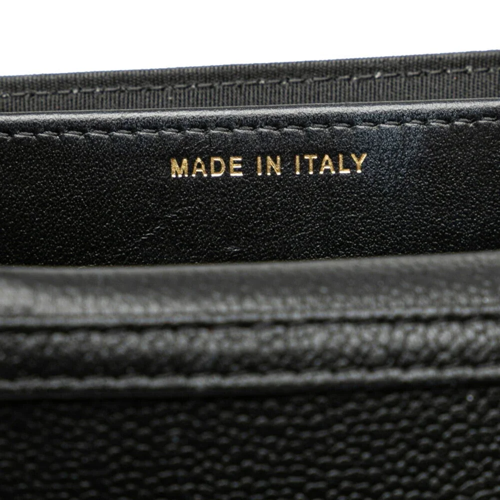 CHANEL Black Caviar Leather Logo Wallet